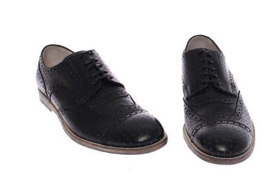 Black Leather Wingtip Formal Shoes