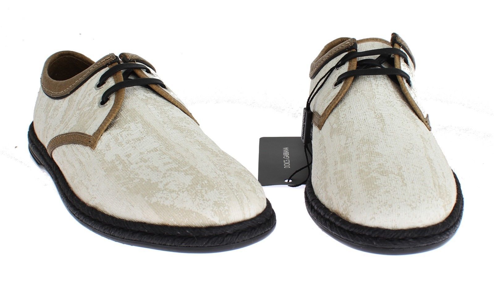 White Denim Brown Leather Casual Shoes