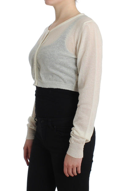 Lingerie Knit Cropped Wool Sweater Cardigan