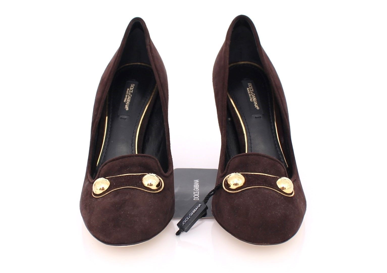 Brown Suede Block Heel Pumps Classic Shoes