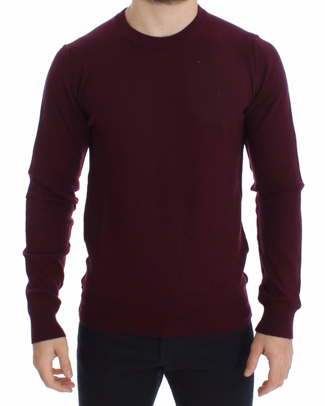 Bordeaux Cashmere Crew-neck Sweater Pullover