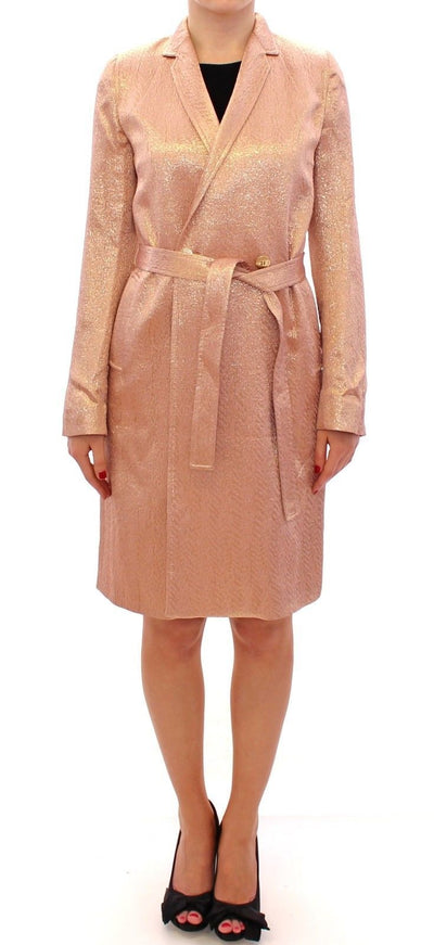 Pink Wrap Slim Coat Jacket Giacca
