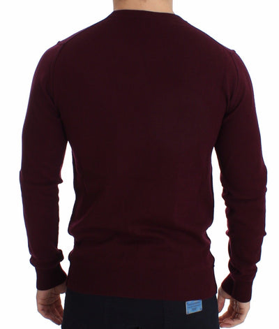 Bordeaux Cashmere Crew-neck Sweater Pullover