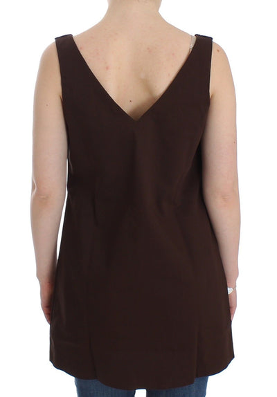 Beachwear Brown Cotton Stretch Tunic Dress
