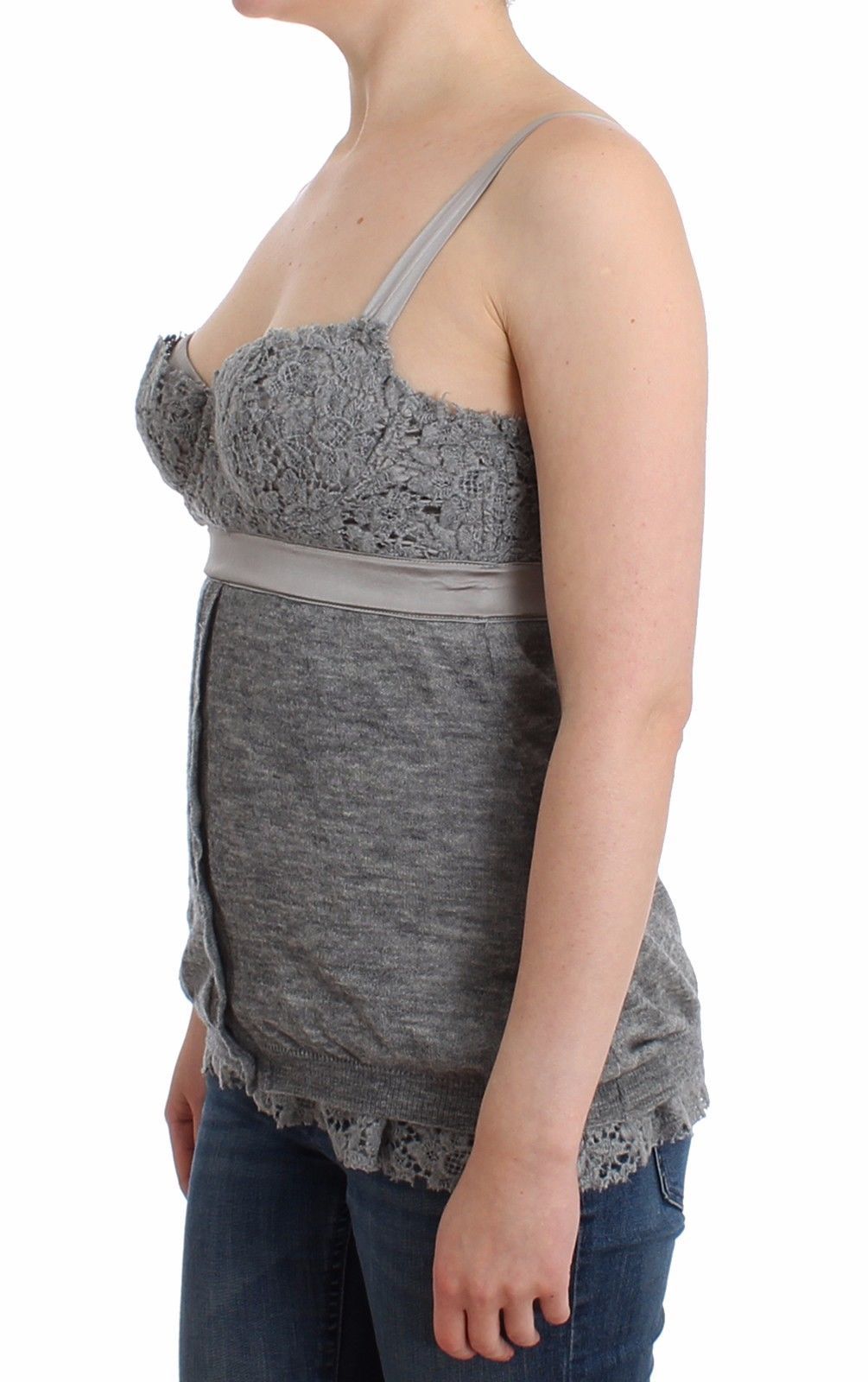 Lingerie Gray Bustier Top Camisole Cami Lace