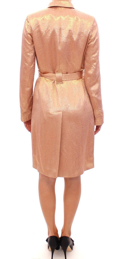 Pink Wrap Slim Coat Jacket Giacca