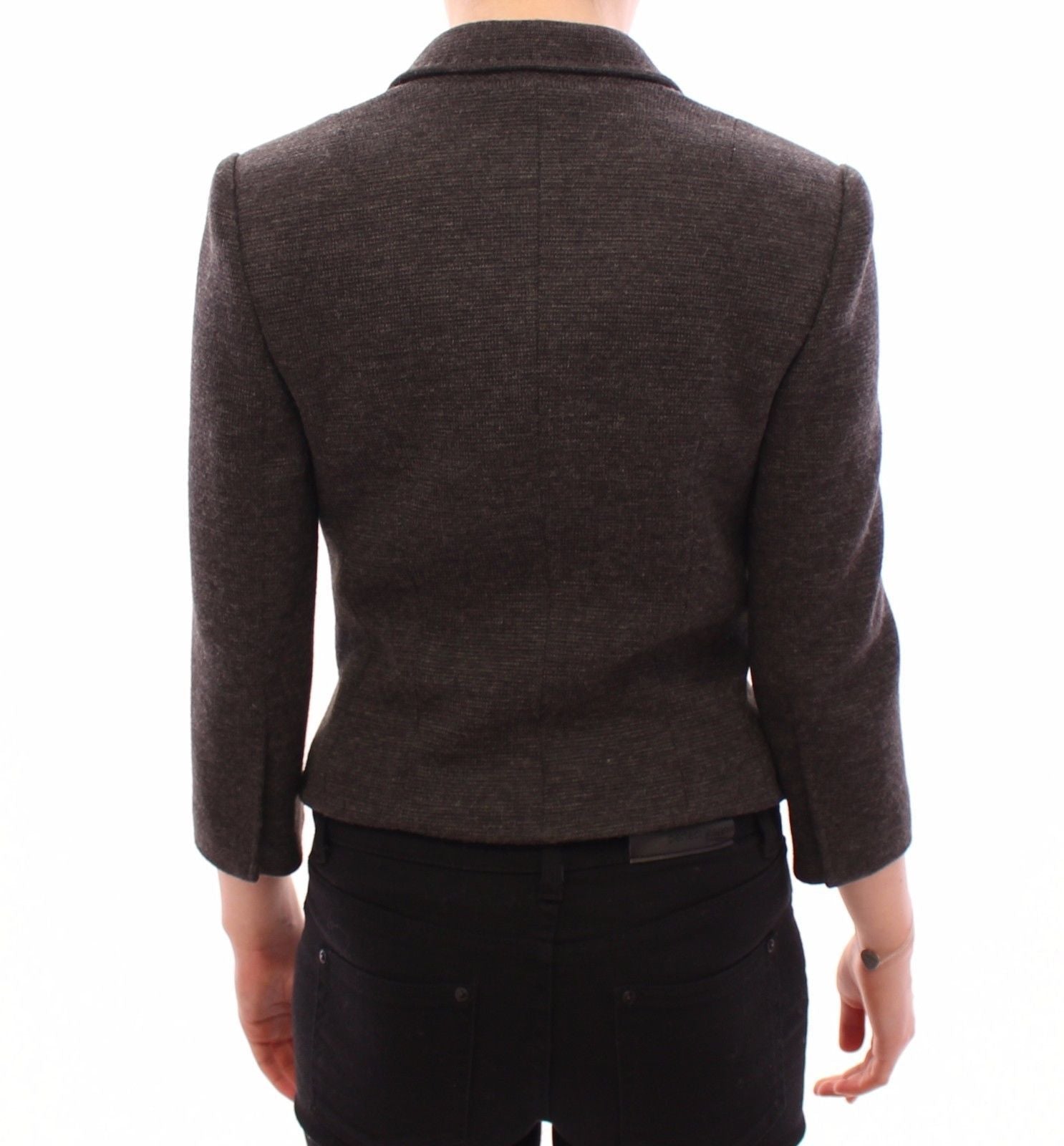 Gray Wool One Button Jacket Blazer Coat