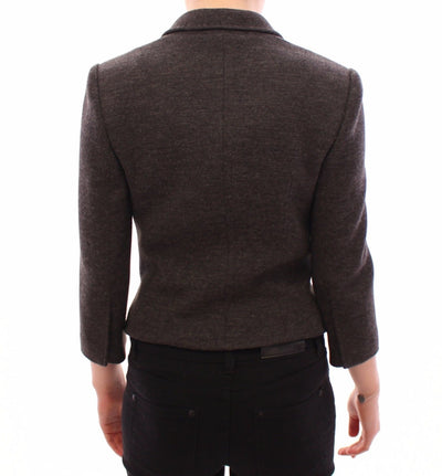 Gray Wool One Button Jacket Blazer Coat