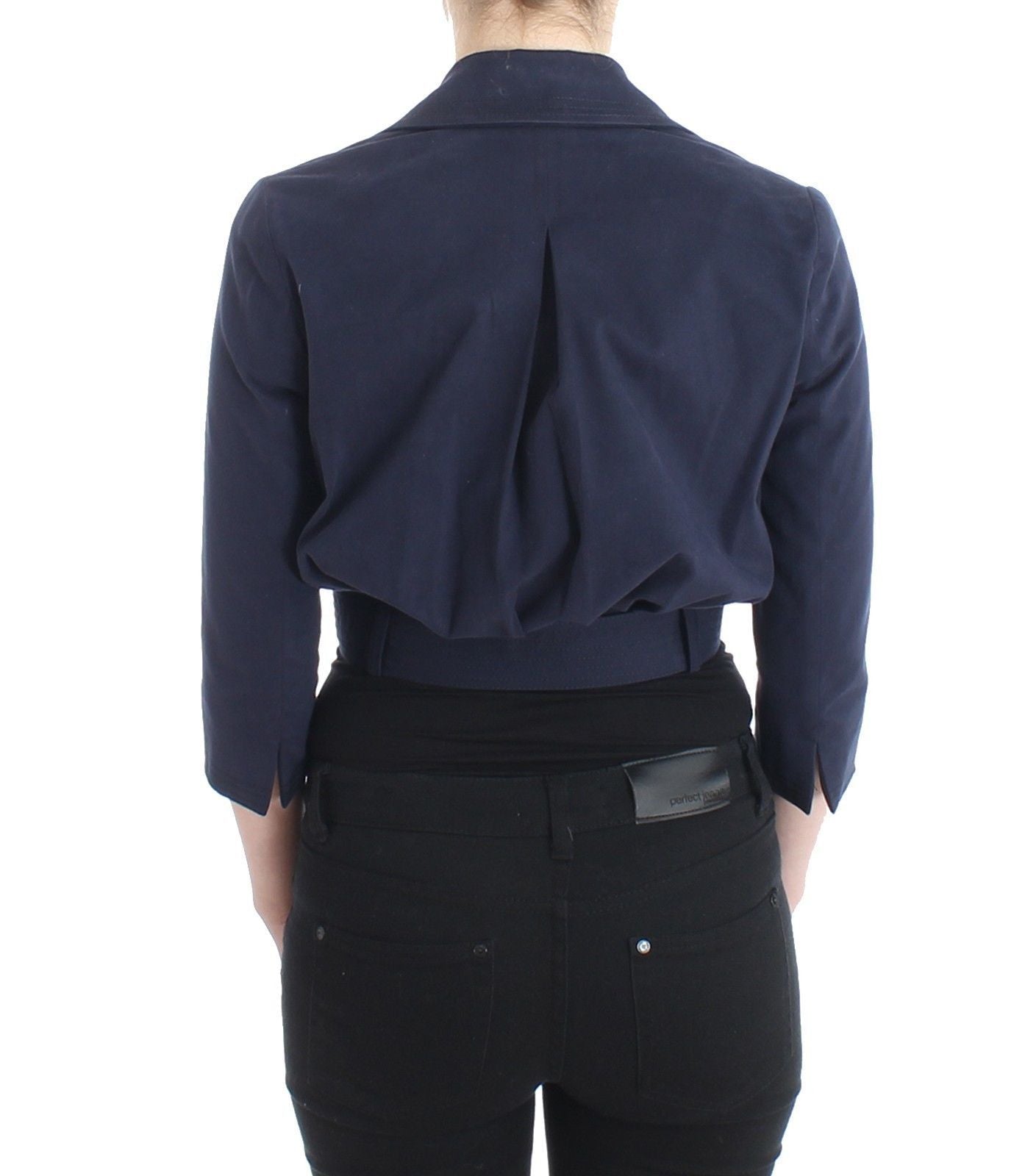Blue Short Cropped Jacket Shrug Blazer