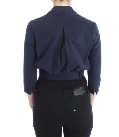 Blue Short Cropped Jacket Shrug Blazer