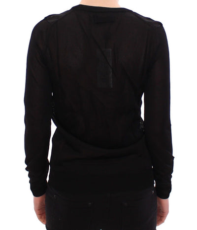 Black Crewneck Long Sleeve Sweater Top