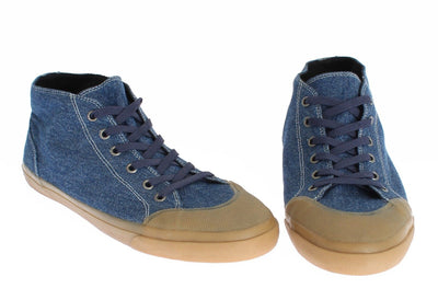 Blue Denim Ankle Sneakers Laceup Shoes