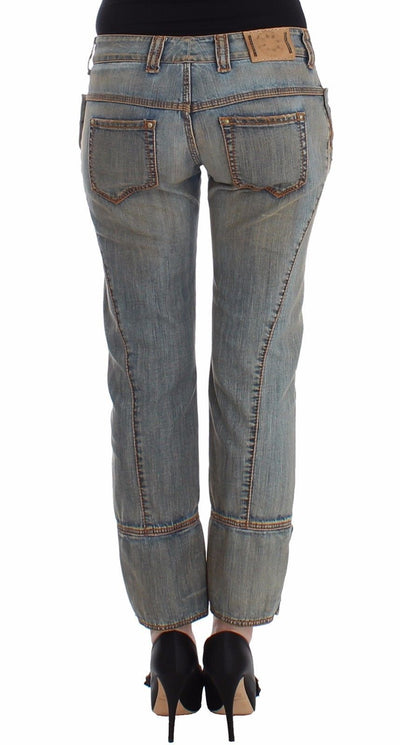 Blue Cropped Jeans Denim Pants Branded Capri