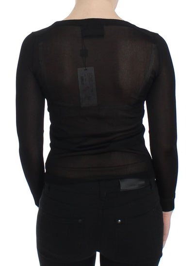 Black Crewneck Sweater Pullover Top