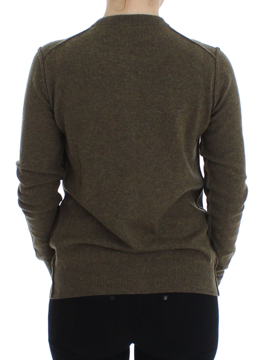 Brown Cashmere Button Cardigan Sweater
