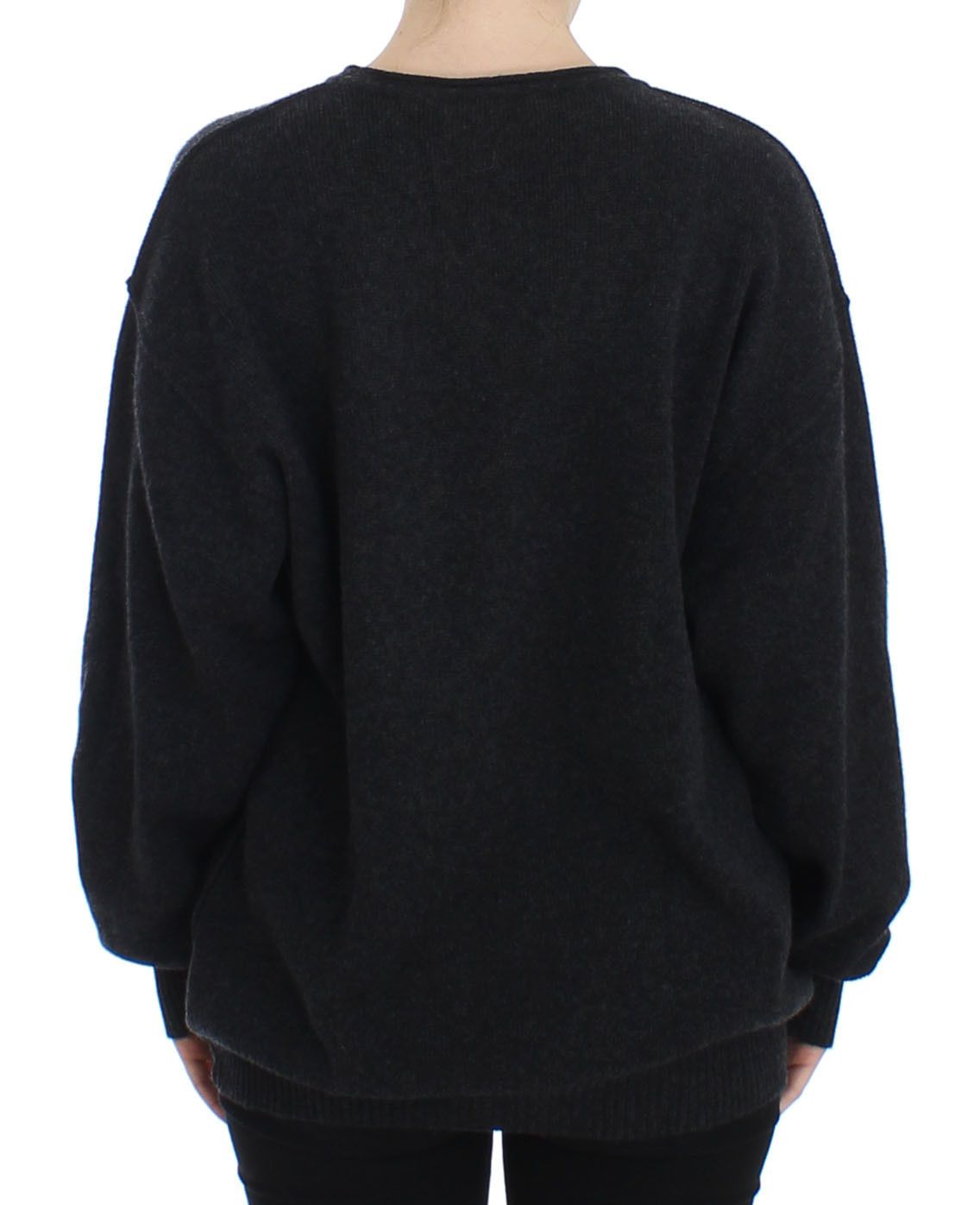 Gray Cashmere Crewneck Sweater Pullover