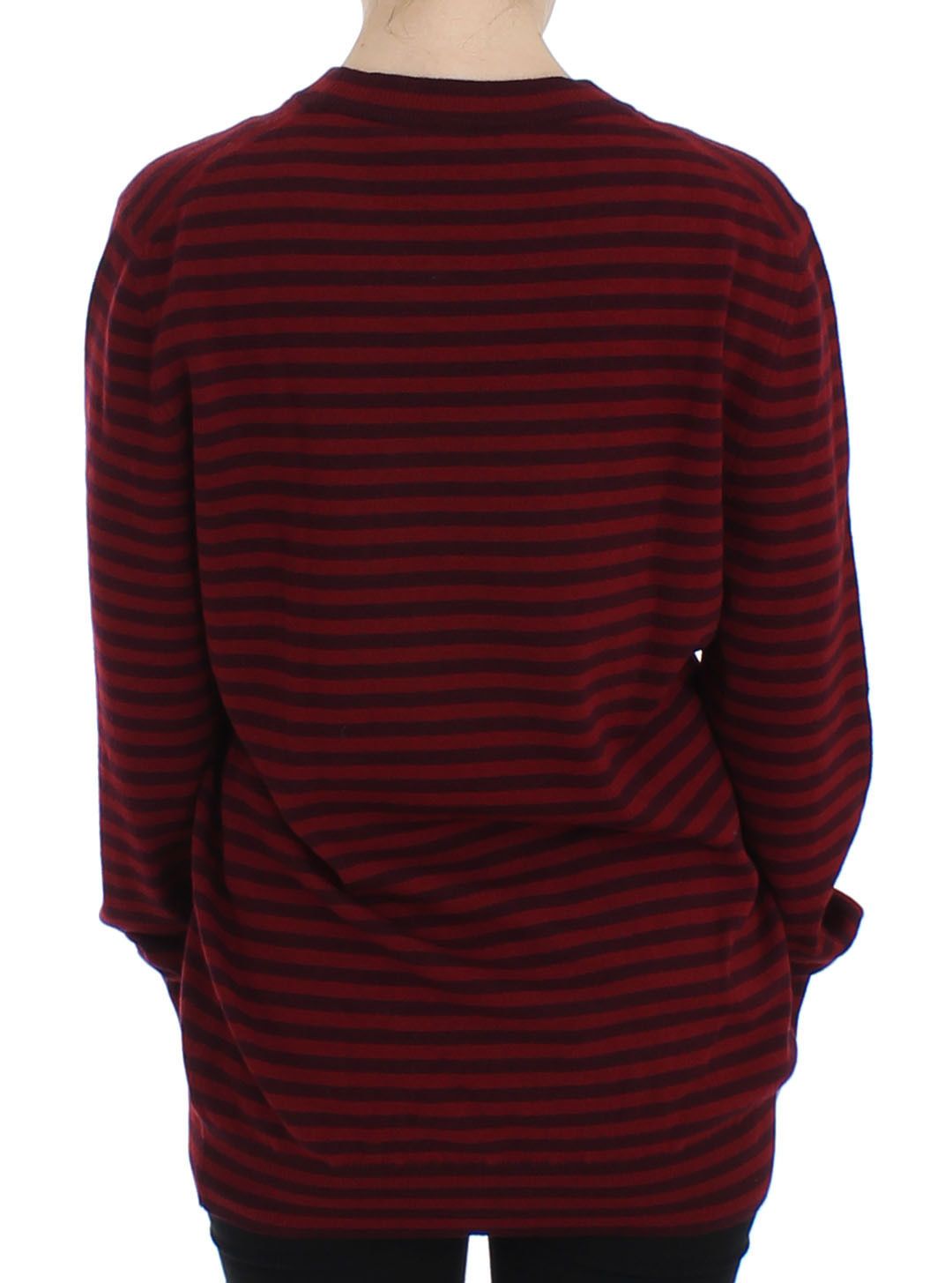 Red Striped Cashmere Pullover Sweater