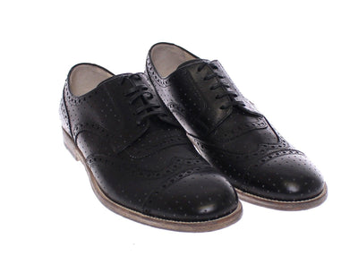 Black Leather Wingtip Formal Shoes