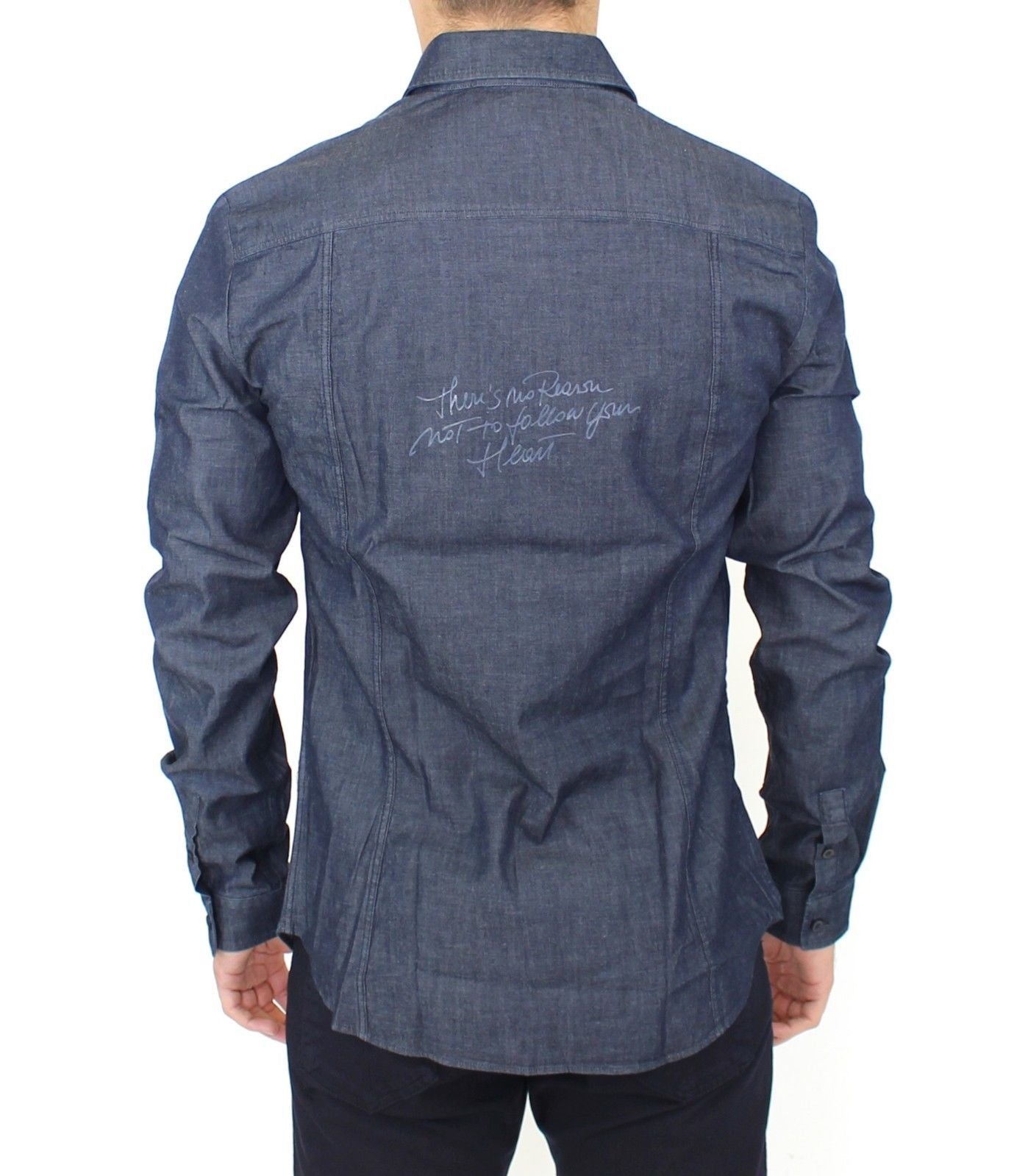 Blue Stretch Denim Jeans Cotton Casual Shirt