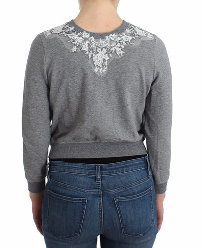 Lingerie Gray Lace Sweater Cardigan Top