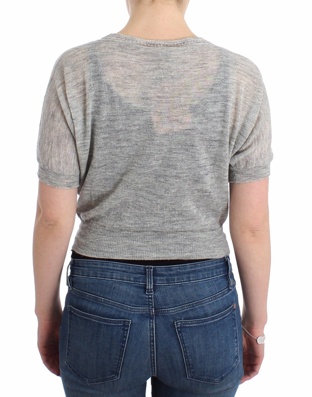 Lingerie Knit Cropped Wool Sweater Cardigan