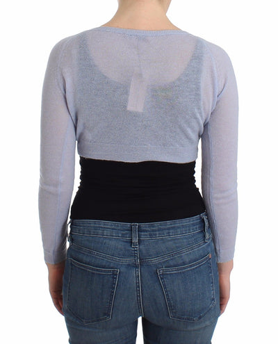 Lingerie Blue Knit Cropped Sweater Cardigan