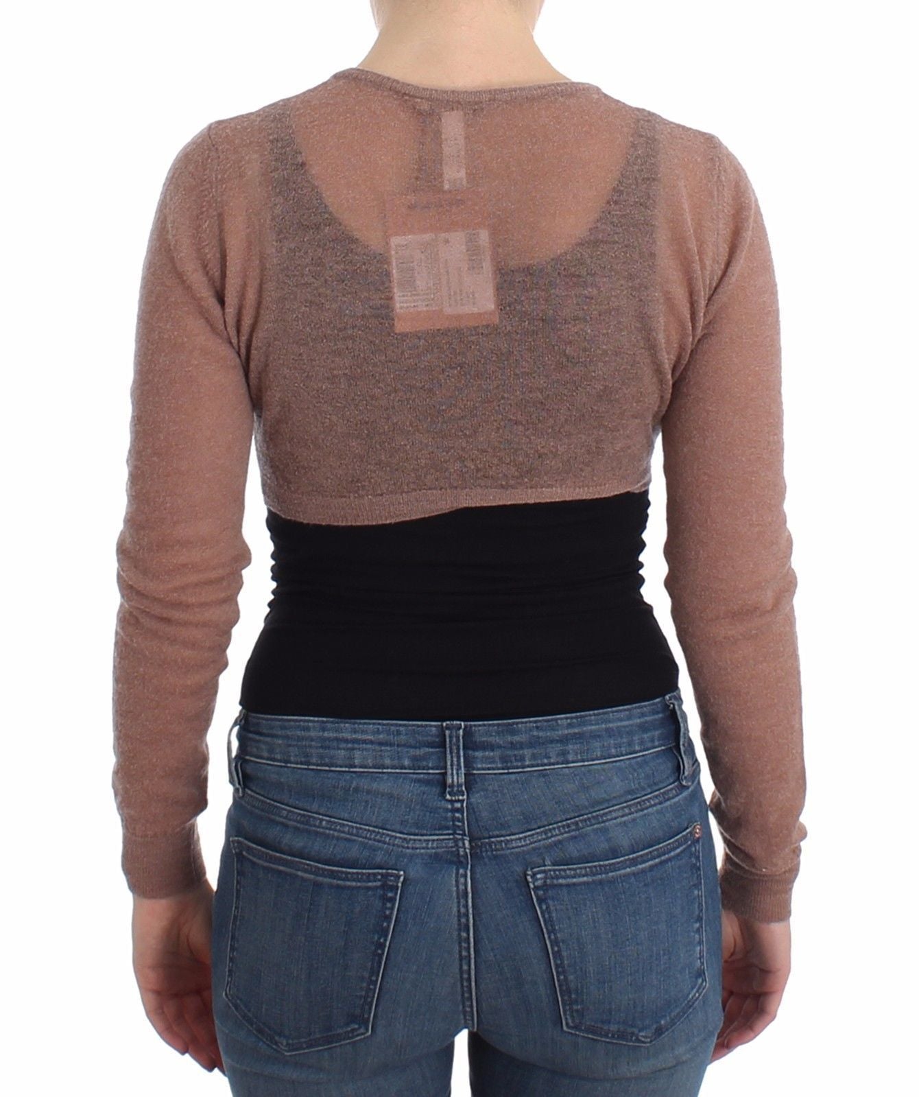 Lingerie Brown Knit Cropped Sweater Cardigan