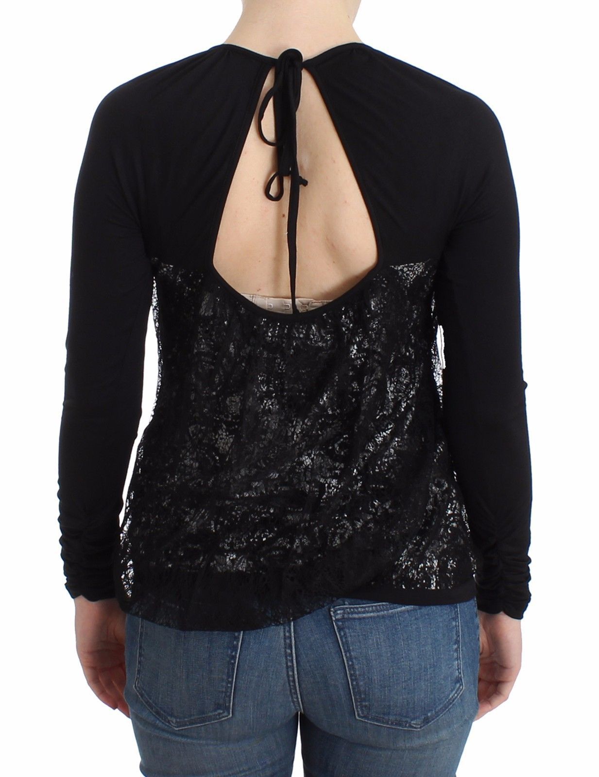 Black Modal Longsleeved Top Jumper Blouse