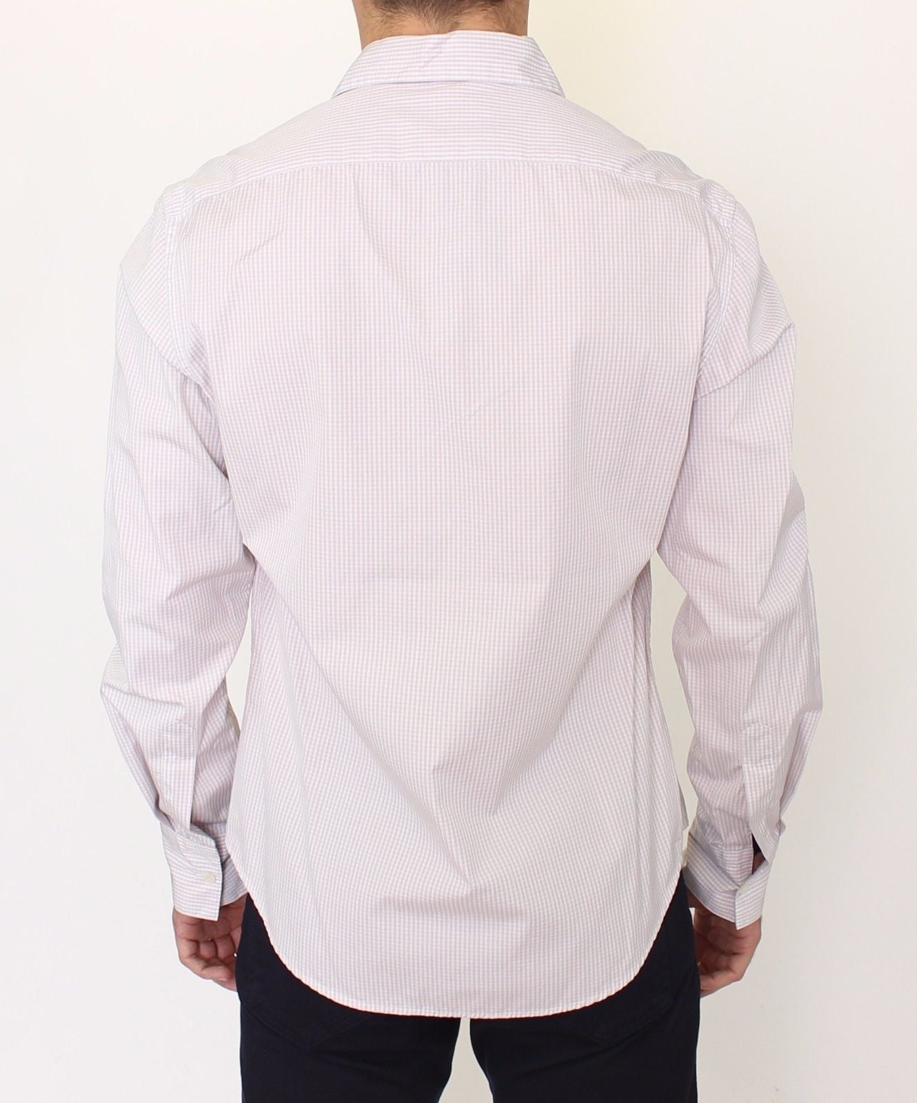 Gray White Checkered Casual Long Sleeve Shirt