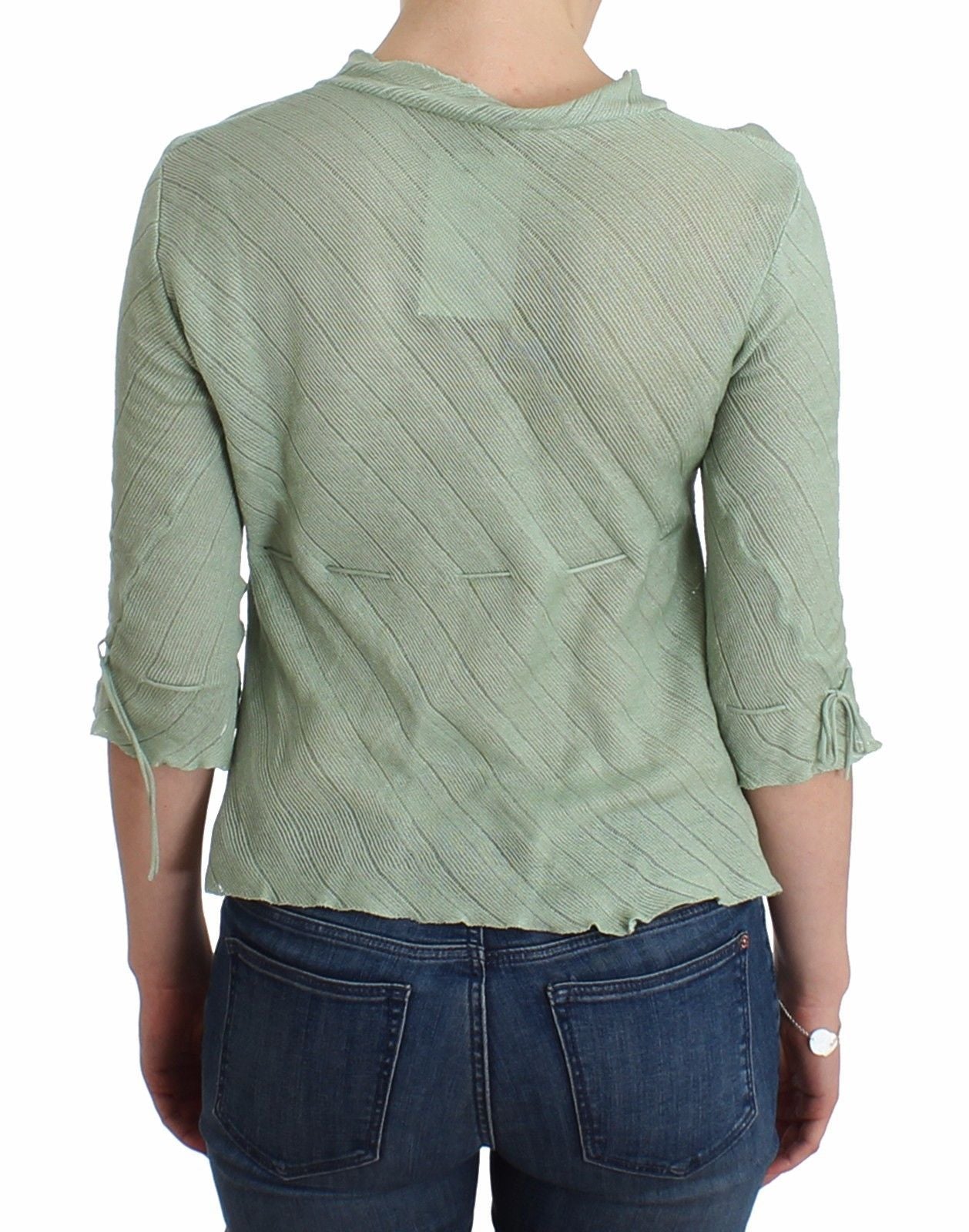 Green Lightweight Knit Sweater Top Blouse