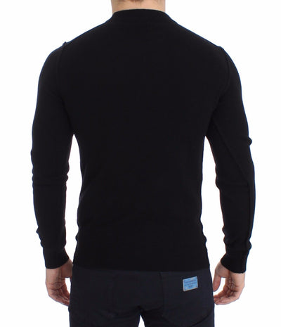 Black Cashmere Crew-neck Sweater Pullover Top