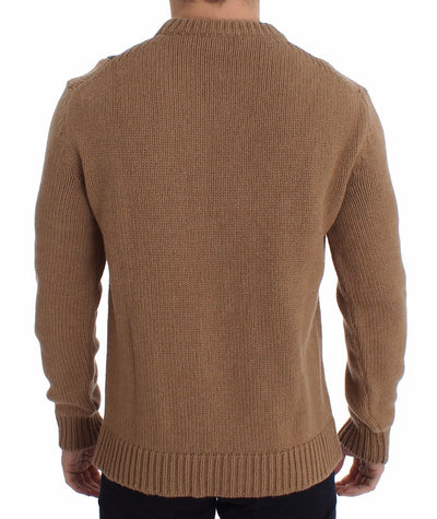 Brown Camel Wool Knitted Sweater Pullover