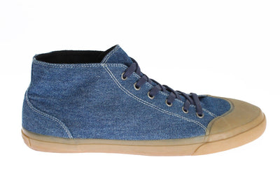 Blue Denim Ankle Sneakers Laceup Shoes
