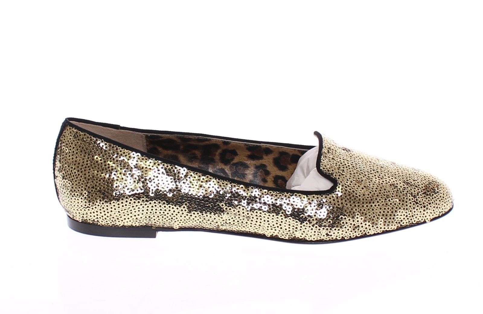 Gold Sequined Ballerinas Ballet Flats Shoes