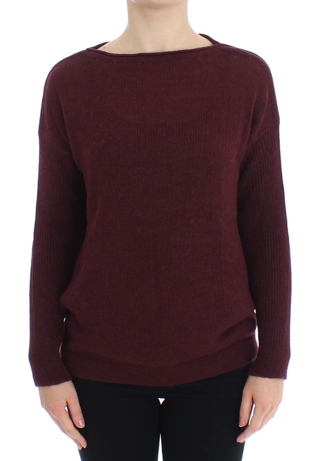 Bordeaux Knitted Pullover Sweater Top