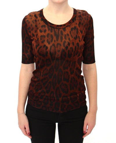 Brown Leopard Knit Top Cardigan Sweater