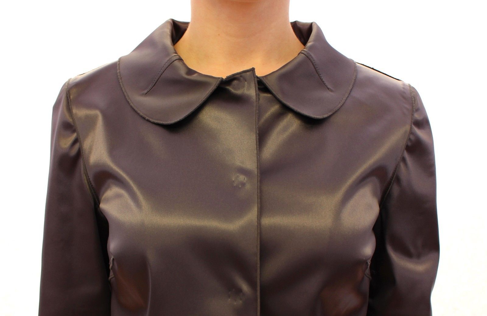 Shiny Gray Stretch Bolero Shrug Jacket