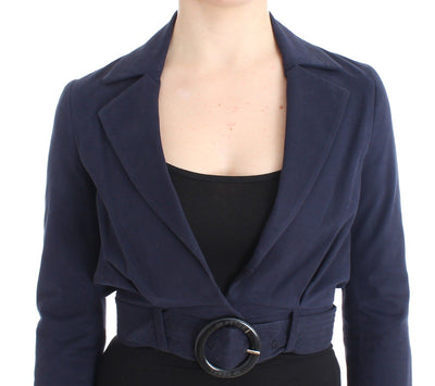 Blue Short Cropped Jacket Shrug Blazer