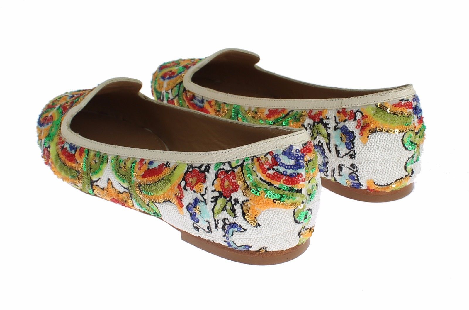 Majolica Silk Leather Sequin Loafers Shoes