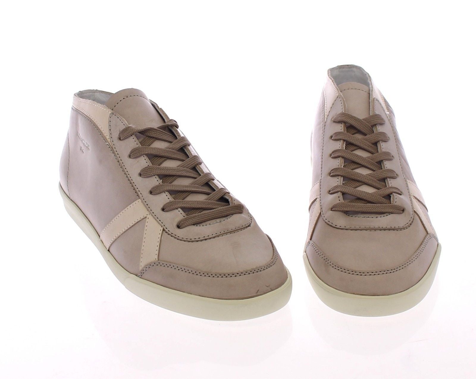 Gray Leather Casual Sport Sneakers Shoes