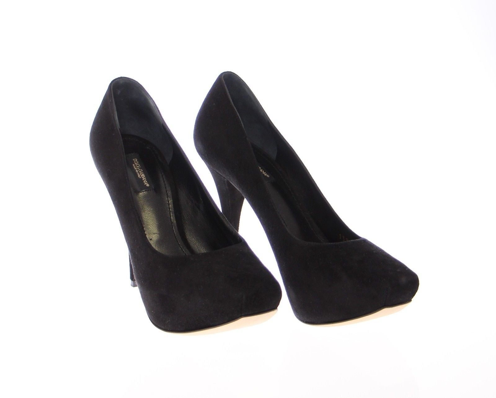 Black Suede Leather Platform Pumps Shoes