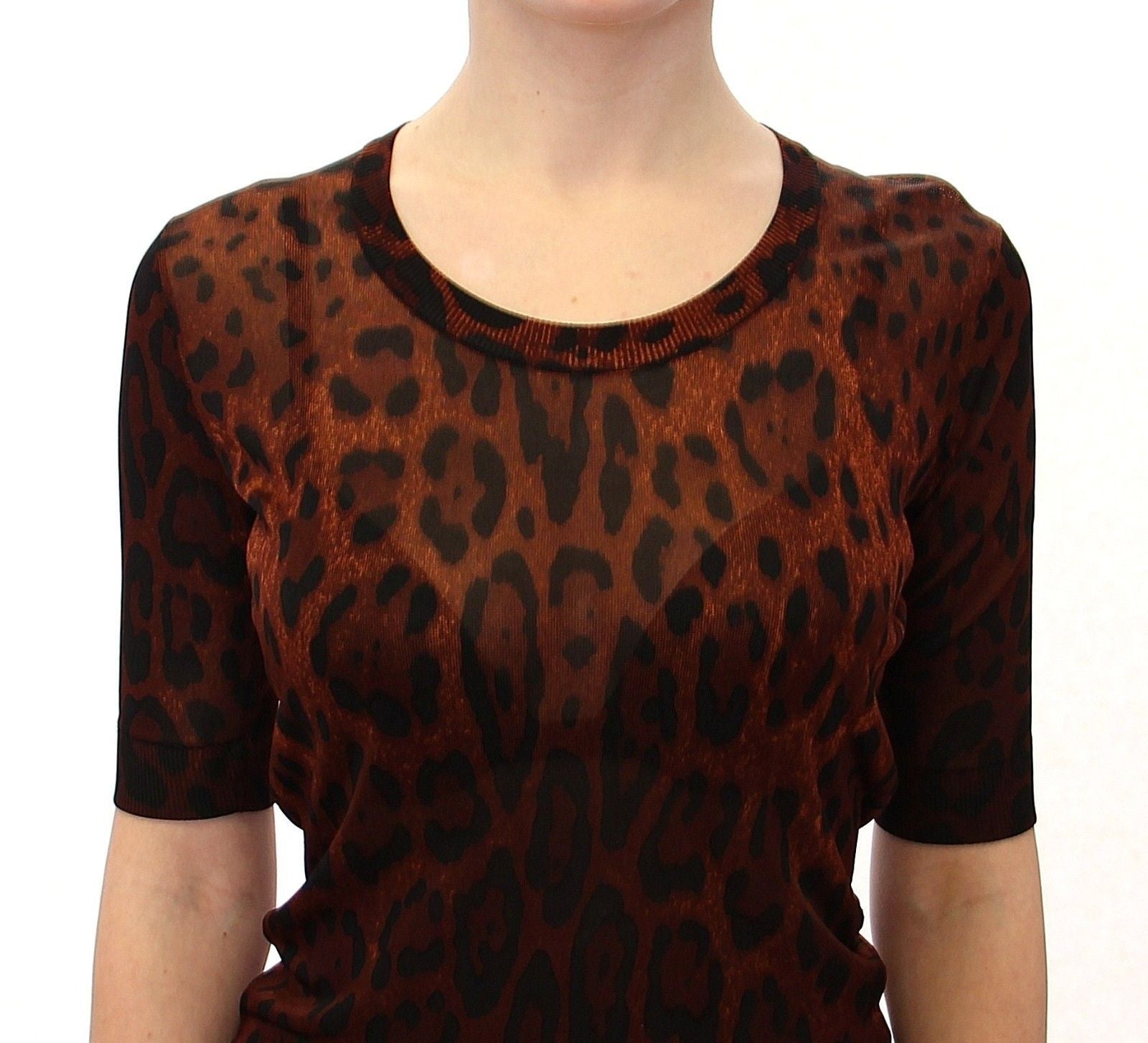 Brown Leopard Knit Top Cardigan Sweater