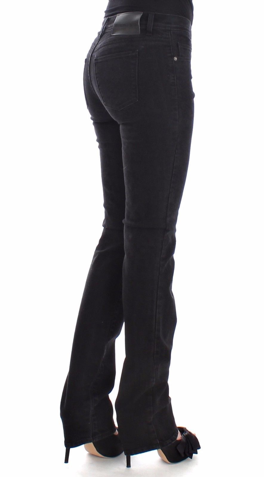 Black Slim Jeans Denim Pants Straight Leg Stretch