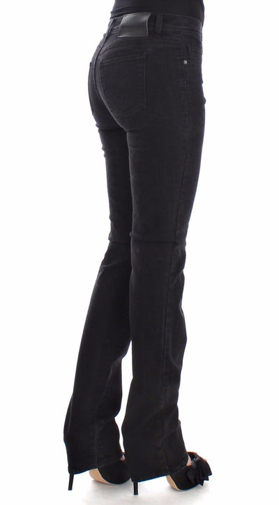 Black Slim Jeans Denim Pants Straight Leg Stretch