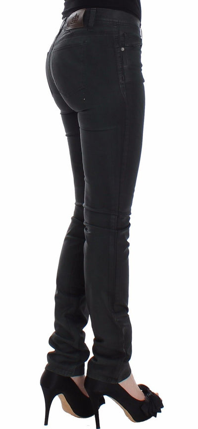 Green Slim Jeans Denim Pants Straight Leg Stretch