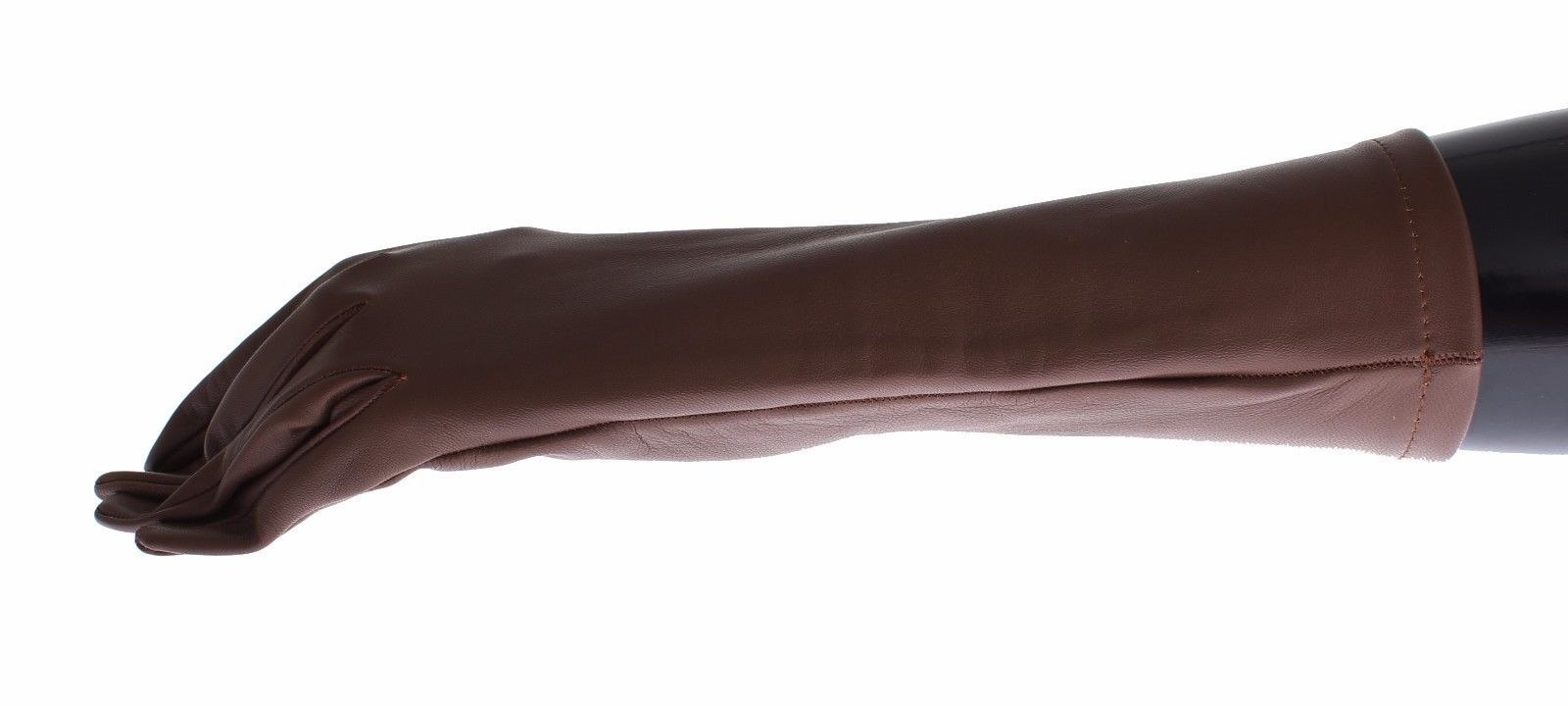 Brown Leather Wrist Slim Womens Gloves