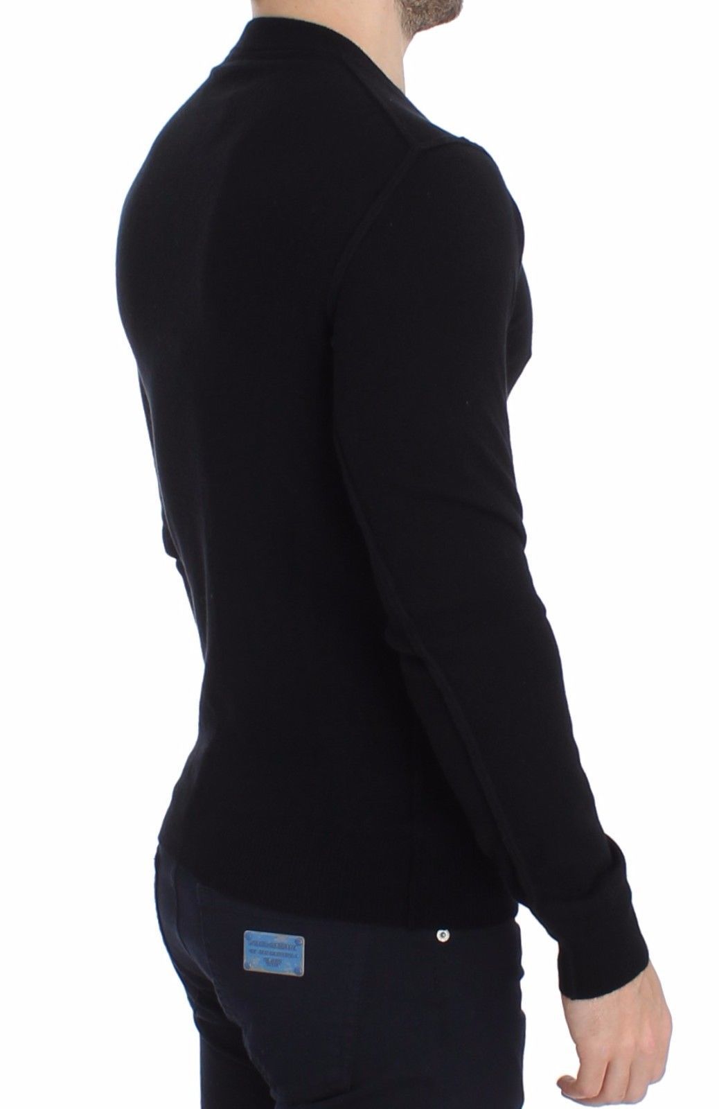 Black Cashmere Crew-neck Sweater Pullover Top