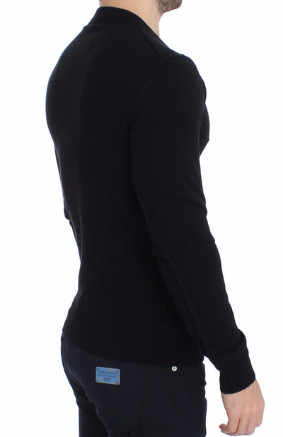 Black Cashmere Crew-neck Sweater Pullover Top