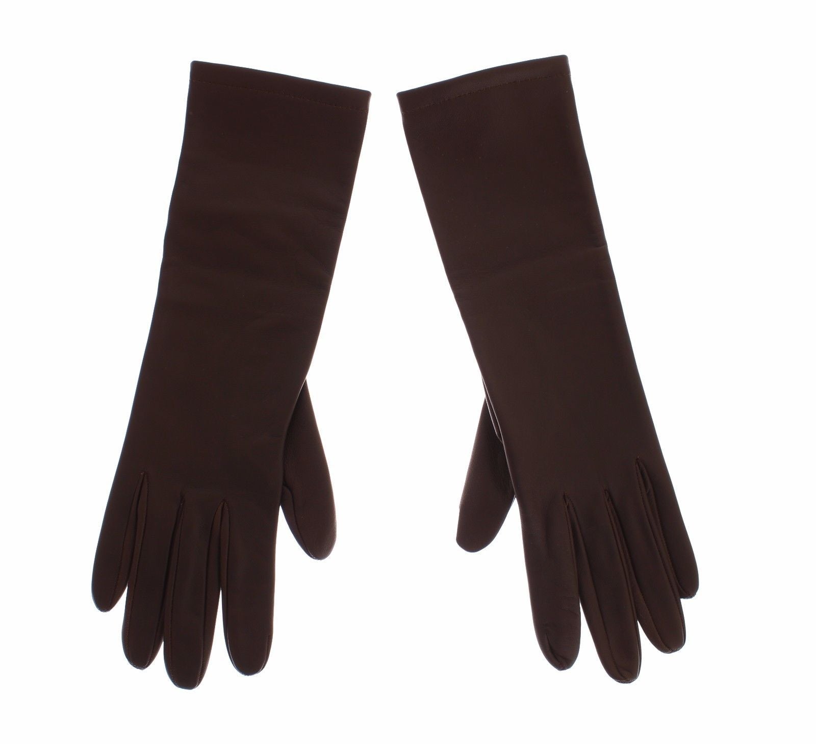 Brown Leather Wrist Slim Womens Gloves