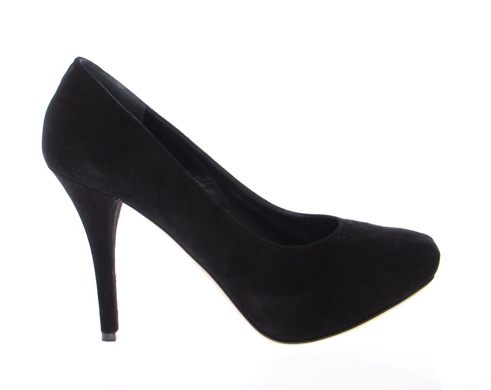Black Suede Leather Platform Pumps Shoes